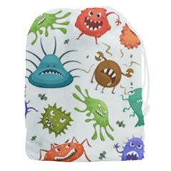 Dangerous-streptococcus-lactobacillus-staphylococcus-others-microbes-cartoon-style-vector-seamless Drawstring Pouch (3xl) by Salman4z