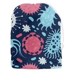 Seamless-pattern-microbes-virus-vector-illustration Drawstring Pouch (3xl) by Salman4z