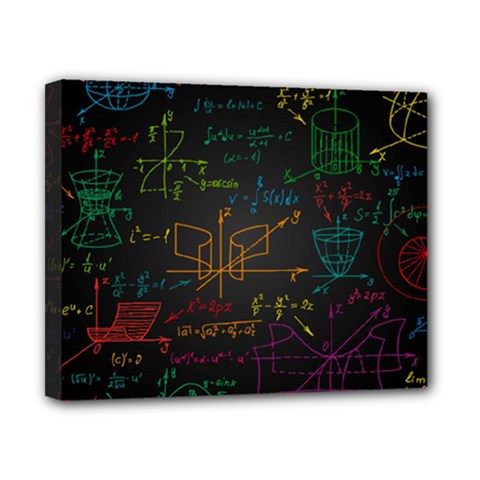 Mathematical-colorful-formulas-drawn-by-hand-black-chalkboard Canvas 10  X 8  (stretched) by Salman4z