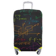 Mathematical-colorful-formulas-drawn-by-hand-black-chalkboard Luggage Cover (medium) by Salman4z