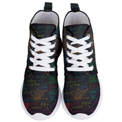 Mathematical-colorful-formulas-drawn-by-hand-black-chalkboard Women s Lightweight High Top Sneakers by Salman4z