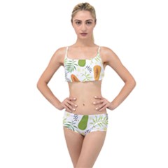 Seamless-tropical-pattern-with-papaya Layered Top Bikini Set by Salman4z