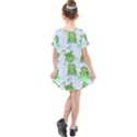 Cute-green-frogs-seamless-pattern Kids  Simple Cotton Dress View2