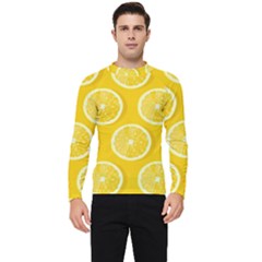 Lemon-fruits-slice-seamless-pattern Men s Long Sleeve Rash Guard by Salman4z