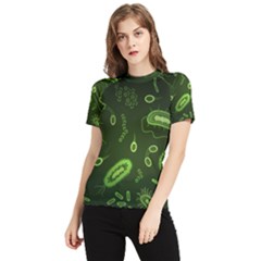 Bacteria-virus-seamless-pattern-inversion Women s Short Sleeve Rash Guard by Salman4z