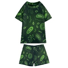 Bacteria-virus-seamless-pattern-inversion Kids  Swim Tee And Shorts Set by Salman4z