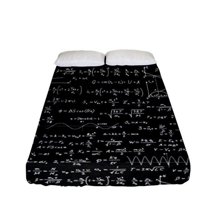 Math-equations-formulas-pattern Fitted Sheet (Full/ Double Size)