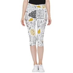 Doodle-seamless-pattern-with-autumn-elements Inside Out Lightweight Velour Capri Leggings  by Salman4z