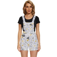 Doodle-seamless-pattern-with-autumn-elements Short Overalls by Salman4z