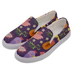 Exotic-seamless-pattern-with-parrots-fruits Men s Canvas Slip Ons by Salman4z