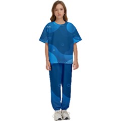 Abstract-classic-blue-background Kids  Tee And Pants Sports Set by Salman4z