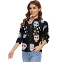 Cute-owl-doodles-with-moon-star-seamless-pattern Women s Quarter Sleeve Pocket Shirt View3