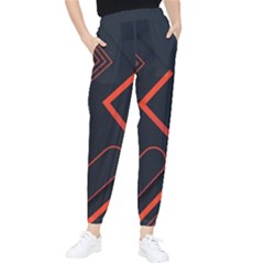 Gradient-geometric-shapes-dark-background-design Women s Tapered Pants by Salman4z