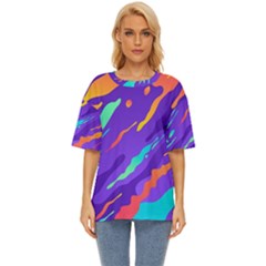 Multicolored-abstract-background Oversized Basic Tee by Salman4z