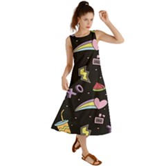 Cute-girl-things-seamless-background Summer Maxi Dress by Salman4z