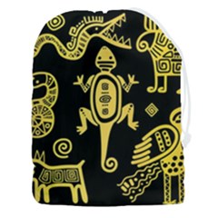 Mexican-culture-golden-tribal-icons Drawstring Pouch (3xl) by Salman4z