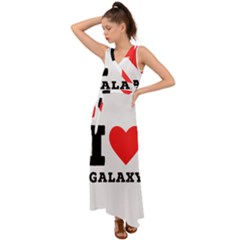 I Love Galaxy  V-neck Chiffon Maxi Dress by ilovewhateva