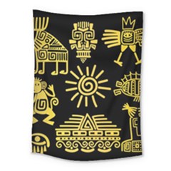 Maya-style-gold-linear-totem-icons Medium Tapestry by Salman4z