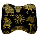 Maya-style-gold-linear-totem-icons Velour Head Support Cushion View1