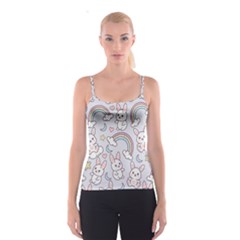 Seamless-pattern-with-cute-rabbit-character Spaghetti Strap Top by Salman4z