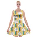 Smile-cloud-rainbow-pattern-yellow Velvet Skater Dress View1