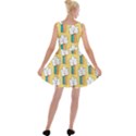 Smile-cloud-rainbow-pattern-yellow Velvet Skater Dress View2