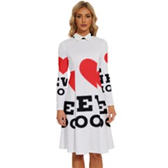 I Love New Moon Long Sleeve Shirt Collar A-line Dress by ilovewhateva