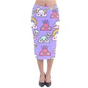 Cloud-seamless-pattern -- Velvet Midi Pencil Skirt View1