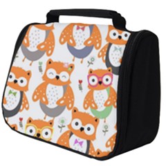 Cute-colorful-owl-cartoon-seamless-pattern Full Print Travel Pouch (big) by Salman4z