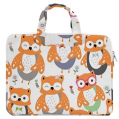 Cute-colorful-owl-cartoon-seamless-pattern Macbook Pro 13  Double Pocket Laptop Bag by Salman4z