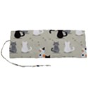 Cute-cat-seamless-pattern Roll Up Canvas Pencil Holder (S) View1