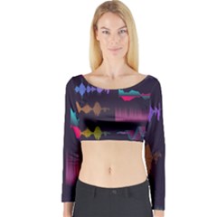 Colorful-sound-wave-set Long Sleeve Crop Top by Salman4z