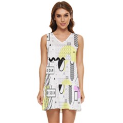 Graphic-design-geometric-background Tiered Sleeveless Mini Dress by Salman4z