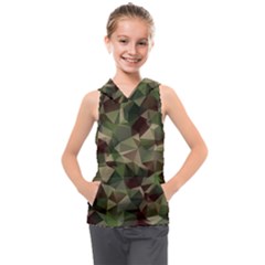 Abstract-vector-military-camouflage-background Kids  Sleeveless Hoodie by Salman4z