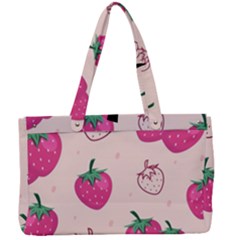 Seamless-strawberry-fruit-pattern-background Canvas Work Bag by Salman4z