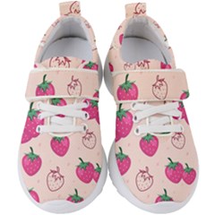 Seamless-strawberry-fruit-pattern-background Kids  Velcro Strap Shoes by Salman4z