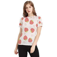 Strawberries-pattern-design Women s Short Sleeve Rash Guard by Salman4z