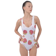 Strawberries-pattern-design Side Cut Out Swimsuit by Salman4z