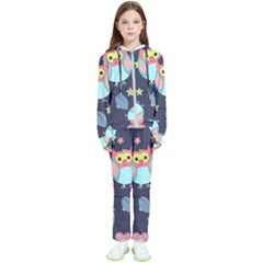 Owl-stars-pattern-background Kids  Tracksuit by Salman4z