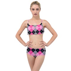 Seamless-argyle-pattern Layered Top Bikini Set by Salman4z