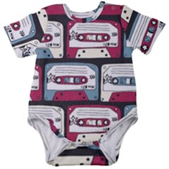 Music Symbols Rock Music Seamless Pattern Baby Short Sleeve Bodysuit by pakminggu