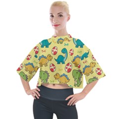 Seamless Pattern With Cute Dinosaurs Character Mock Neck Tee by pakminggu