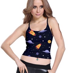 Cosmos Rockets Spaceships Ufos Spaghetti Strap Bra Top by pakminggu