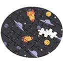 Cosmos Rockets Spaceships Ufos Wooden Puzzle Round View2