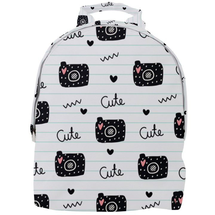 Cute Cameras Doodles Hand Drawn Mini Full Print Backpack