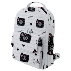 Cute Cameras Doodles Hand Drawn Flap Pocket Backpack (small) by pakminggu