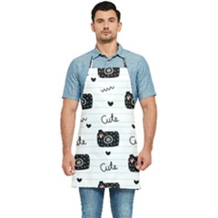 Cute Cameras Doodles Hand Drawn Kitchen Apron by pakminggu