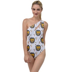 Lion Heads Pattern Design Doodle To One Side Swimsuit by pakminggu