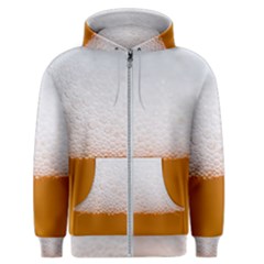 Beer Foam Bubbles Alcohol Glass Men s Zipper Hoodie by pakminggu