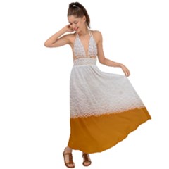 Beer Foam Bubbles Alcohol Glass Backless Maxi Beach Dress by pakminggu